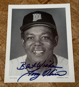 lot 64 image: Tony Oliva Signed Team Issues Photo - Minnesota Twins Baseball