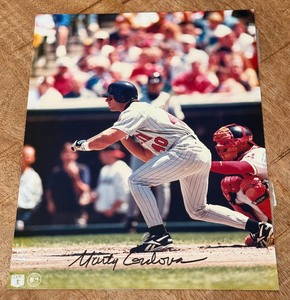 lot 73 image: Marty Cordova Signed 8x10 Minnesota Twins Baseball Photo