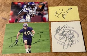 lot 90 image: 4 Minnesota Vikigns Signed Football Pieces