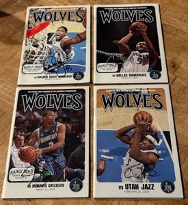 lot 102 image: (4) Signed Minnesota Timberwolves Basketball Programs - Sebastian Telfair, (2) Craig Smith, Ryan Gomes