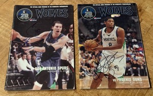 lot 103 image: (2) Signed Minnesota Timberwolves Basketball Programs - Mike Miller, Ryan Gomes