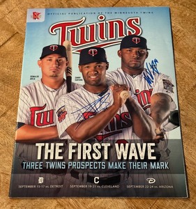 lot 125 image: Danny Santana and Kenny Vargas Signed Minnesota Twins Magazine
