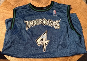lot 145 image: Randy Foye Signed Minnesota Timberwolves Basketball Jersey Size Large