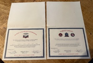 lot 148 image: Minnesota Twins Attendance Certificates from Metrodome Last Game and Target Field First Game