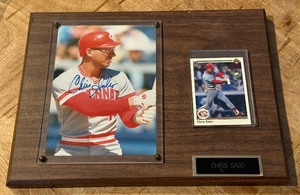 lot 119 image: Chris Sabo Signed Baseball Photo and Plaque