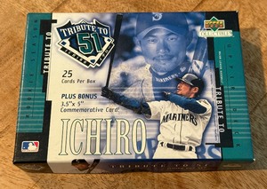 lot 154 image: Ichiro Suzuki Tribut to 51 Upper Deck 25 Baseball Card Set