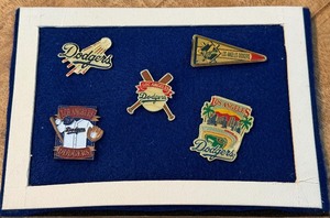lot 165 image: (5) Los Angeles Dodgers Vintage Baseball Pins