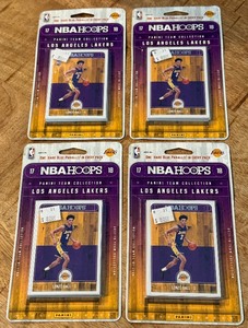 lot 170 image: (4) 2017-2018 Los Angeles Lakers NBA Hoops Team Basketball Card Sets