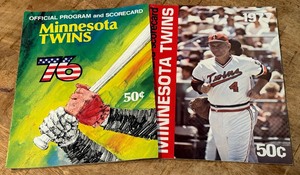 lot 185 image: 1976 and 1977 Minnesota Twins Official Programs and Scorecards - Baseball