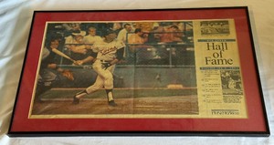 lot 191 image: Rod Carew Framed and Matted Hall of Fame Newspaper 1991 Pioneer Press Minnesota Twins Baseball