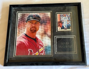 lot 192 image: Mark McGwire Framed Photo and Card - Baseball