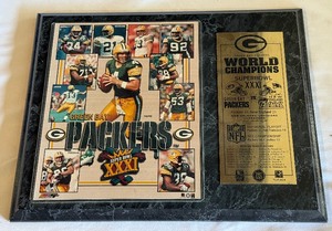 lot 193 image: Green Bay Packer Super Bowl XXXI Champions Plaque