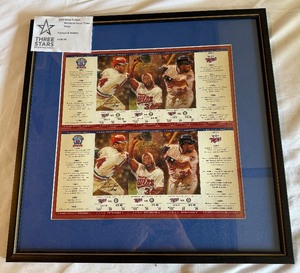 lot 12 image: Kirby Puckett 1997 Weekend Uncut Ticket Strips Framed and Matted Minnesota Twins Baseball