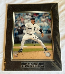 lot 208 image: Neal Cotts Signed Photo with COA Matted - Baseball