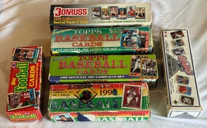 lot 219 image: 6 Miscelaneous Baseball and Football Card Sets - Opened, Uncertain if Complete