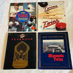lot 225 image: (4) Minnesota Twins Yearbooks and Programs 1980, 1981, 1982, 1992