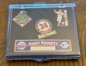 lot 22A image: Kirby Puckett Limited Edition Hall of Fame Commemoraive Pin Set Only 5,000 Made Minnesot Twins Baseball