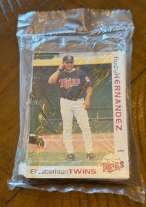 lot 23A image: 2001 Elizabethton Twins Baseball Card Set - Joe Mauer Pre-Rookie Card