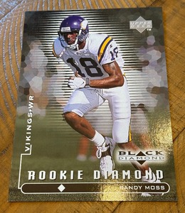 lot 229 image: Randy Moss 1998 Upper Deck Black Rookie Diamond #97 Football Card