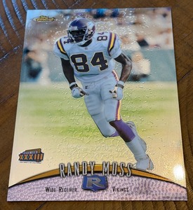 lot 230 image: Randy Moss 1998 Topps Finest Super Bown XXXIII #7 Minnesota Vikings Football Card