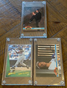 lot 25A image: (3) Encased Baseball Star Cards - Kirby Puckett, Ken Griffey Jr., Nolan Ryan