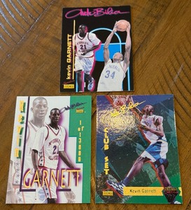 lot 238 image: (3) Kevin Garnett RC Minnesota Timberwolves Basketball Rookie Card Lot
