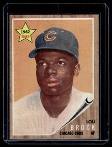 lot 4A image: Lou Brock RC 1962 Topps #387 Rookie Iconic Vintage Baseball Card