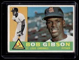 lot 11A image: Bob Gibson 1960 Topps #73 Vintage Baseball Card