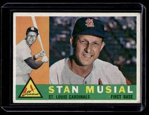 lot 27A image: Stan Musial 1960 Topps #250 Vintage Baseball Card