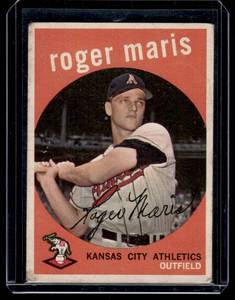 lot 35A image: Roger Maris 1959 Topps #202 Vintage Baseball Card