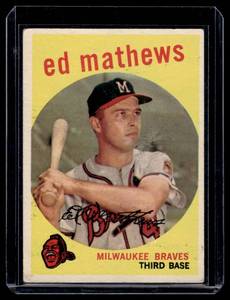 lot 37A image: Eddie Mathews 1959 Topps #450 Vintage Baseball Card