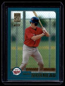 lot 40A image: Justin Morneau RC 2001 Topps #T235 Rookie Minnesota Twins Baseball Card