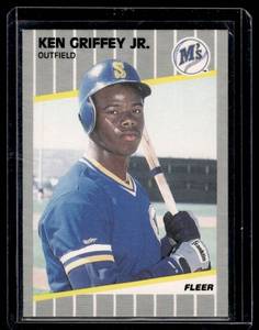 lot 42A image: Ken Griffey Jr. RC 1989 Fleer #548 Rookie Baseball Card