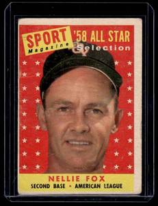 lot 47A image: Nellie Fox 1958 Topps All-Star #479 Vintage Baseball Card