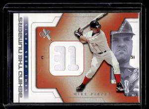 lot 54A image: Mike Piazza Game-Used Pants 2002 Fleer EX Behind The Numbers Baseball Card