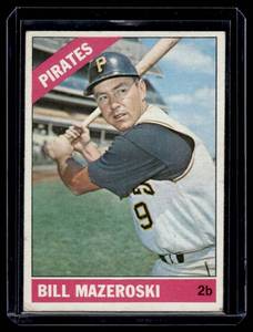 lot 59A image: Bill Mazeroski 1966 Topps #210 Vintage Baseball Card