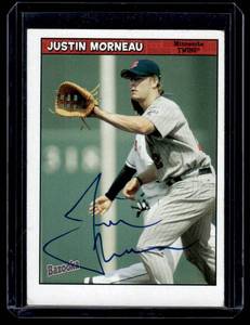 lot 67A image: Justin Morneau Auto 2006 Topps Bazooka #200 Minnesota Twins Baseball Card