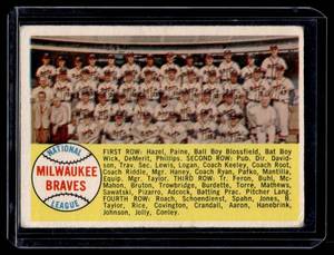 lot 69A image: 1958 Topps Milwaukee Brewers Team Card #377 Vintage Baseball Card