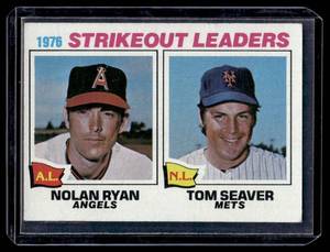 lot 77A image: Nolan Ryan  Tom Seaver 1977 Topps Strikeout Leaders #6 Vintage Baseball Card