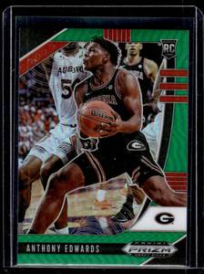 lot 87A image: Anthony Edward RC Green Prizm 2020 Draft Picks #1 Rookie Minnesota Timberwolves Basketball Card