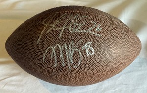 lot 94A image: Steve Hutchinson and Matt Blair Signed Wilson NFL Football - Minnesota Vikings