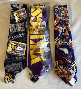 lot 247 image: (3) Minnesota Vikings Football Ties