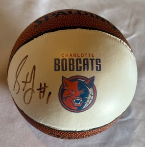 lot 243 image: Stephen Jackson Signed Charlotte Bobcats NBA Mini Basketball