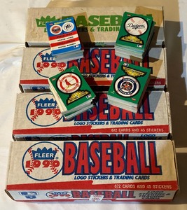 lot 121A image: 4 Sets of Fleer Baseball Cards Plus Stickers 1990 and 1988