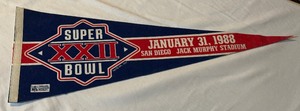 lot 126A image: Super Bowl XXIII 1988 Football Pennant