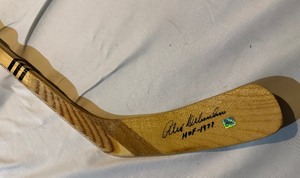 lot 131A image: Alex Delvecchio Signed Hockey Stick and Inscribed HOF 1997
