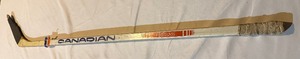 lot 132A image: Rene Robert Game-Used Vintage Hockey Stick