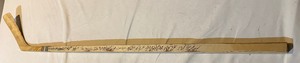 lot 133A image: Minnesota North Stars 1980-81 Team Signed Hockey Stick (water damaged) - Lou Nanne, Glen Sonmor, Tom Younghans, Tim Young, Greg Smith, Mike Polich, Tom McCarty, and more
