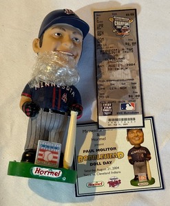 lot 143A image: Paul Molitor Bobblehead with Ticket Stub and Card - Minnesota Twins Baseball