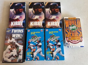lot 194A image: (7) Minnesots Twins World Series and Kirby Puckett Baseball VHS Tapes